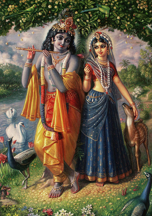 schizzo completo di radha krishna